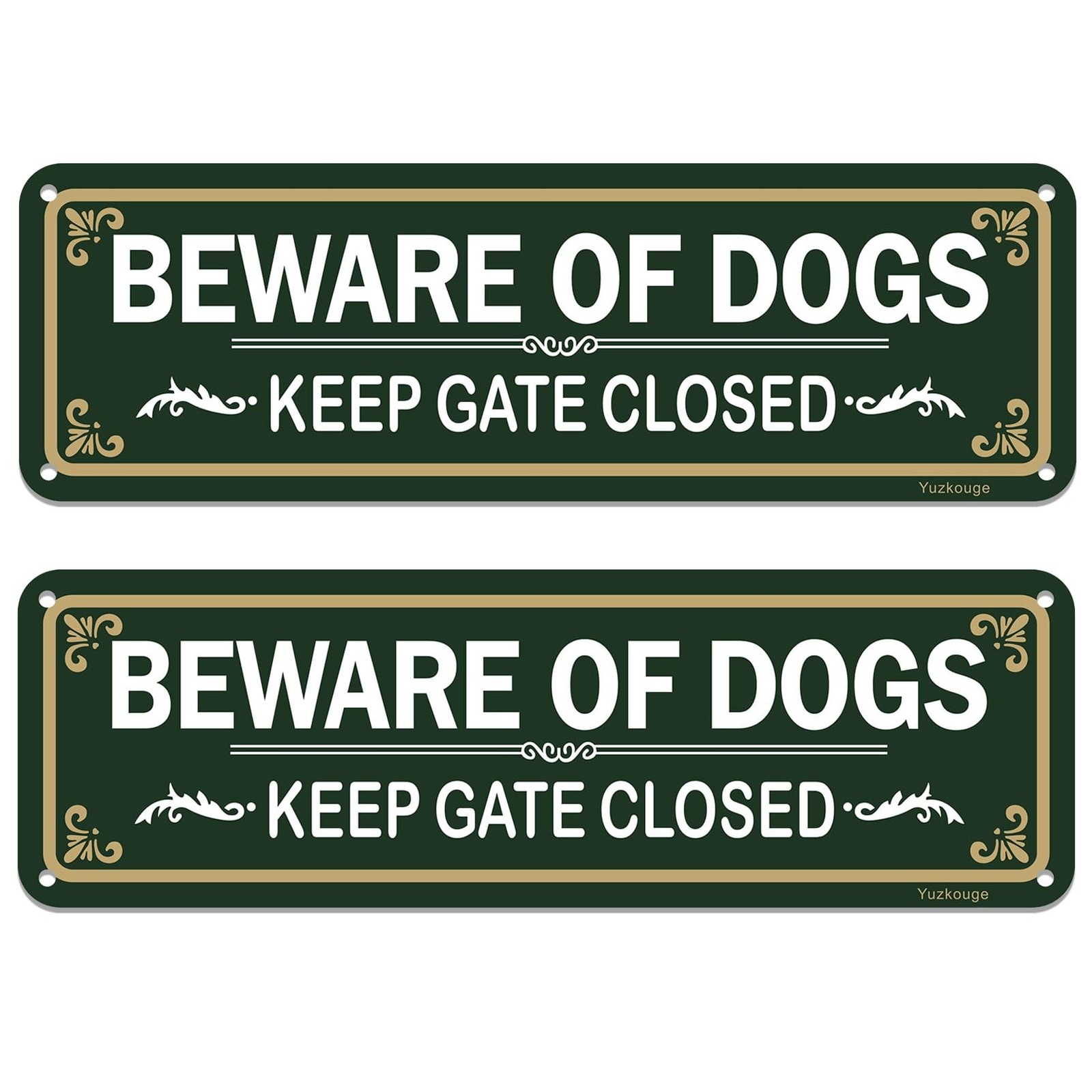 Beware of Dog, Keep Gate Closed Sign- 2 Pack, 10\