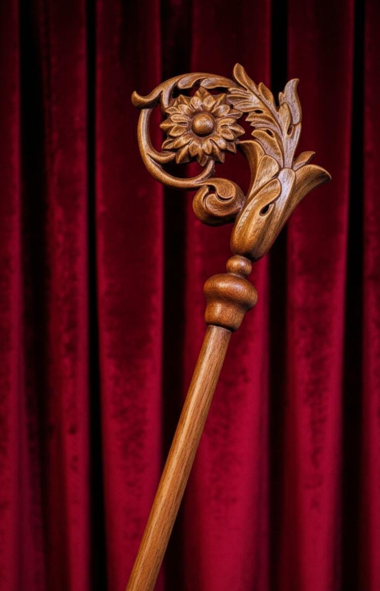 Wood CROZIER Polish Staff Crosier Bishop Quality Craftsmanship, 70