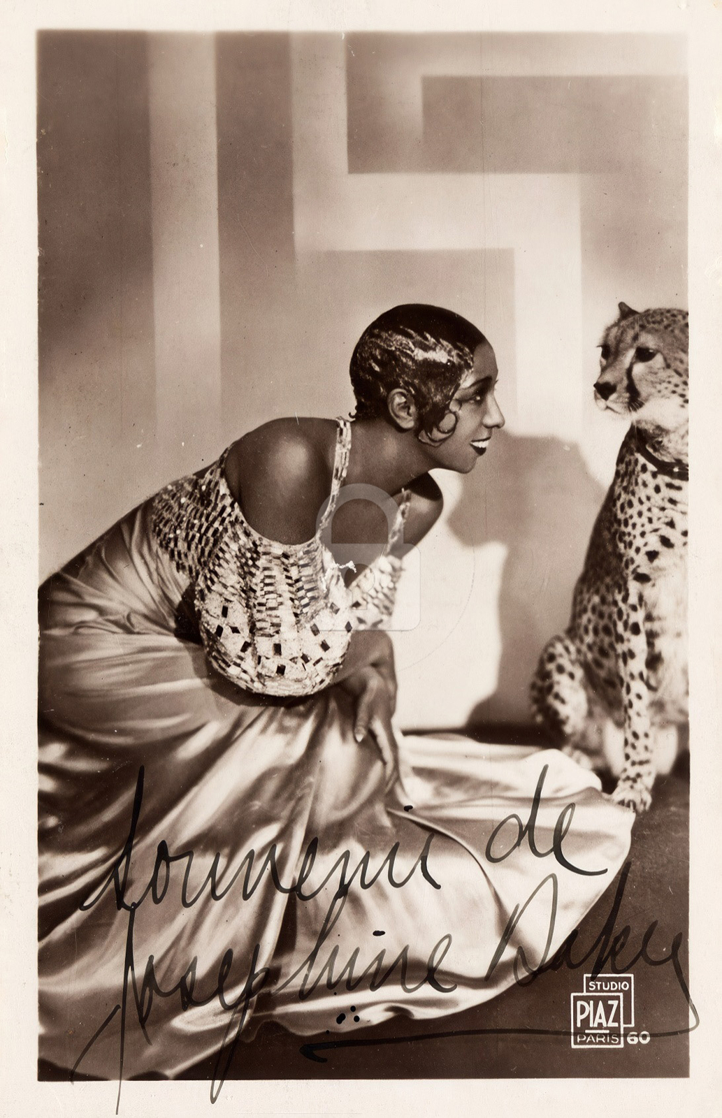 Josephine Baker Dancer & Singer Signed Autograph RPPC Photo Postcard COPY Josephine Baker Dancer & Singer Signed Autograph RPPC Photo Postcard COPY