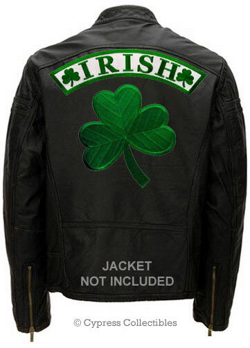 IRISH SHAMROCK LUCKY PATCH CLOVER - LOT 2 LARGE BACK PATCH embroidered iron-on