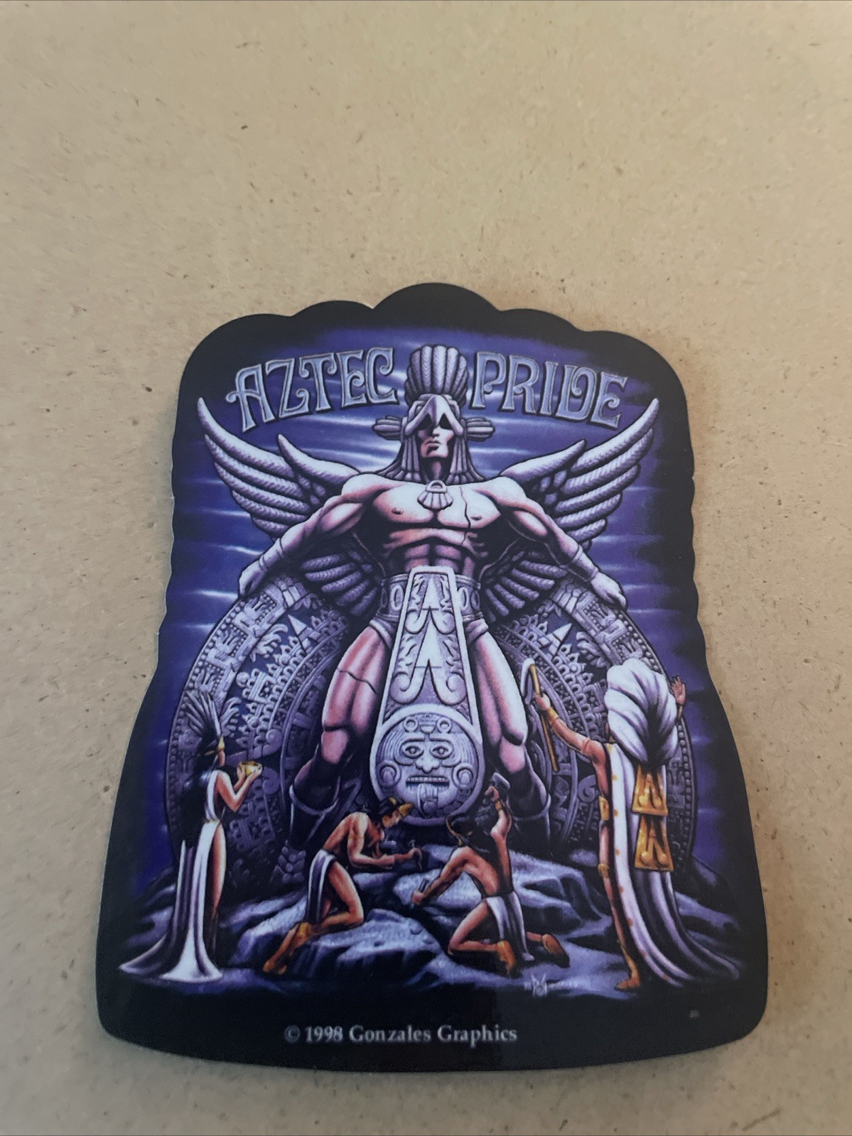 Vintage Lowrider Sticker Aztec Pride 1998 Gonzalez Graphics