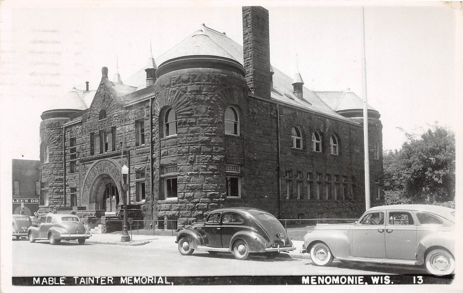 D34/ Menomonie Wisconsin Wi Postcard Real Photo RPPC 1954 Mable Tainter Memorial