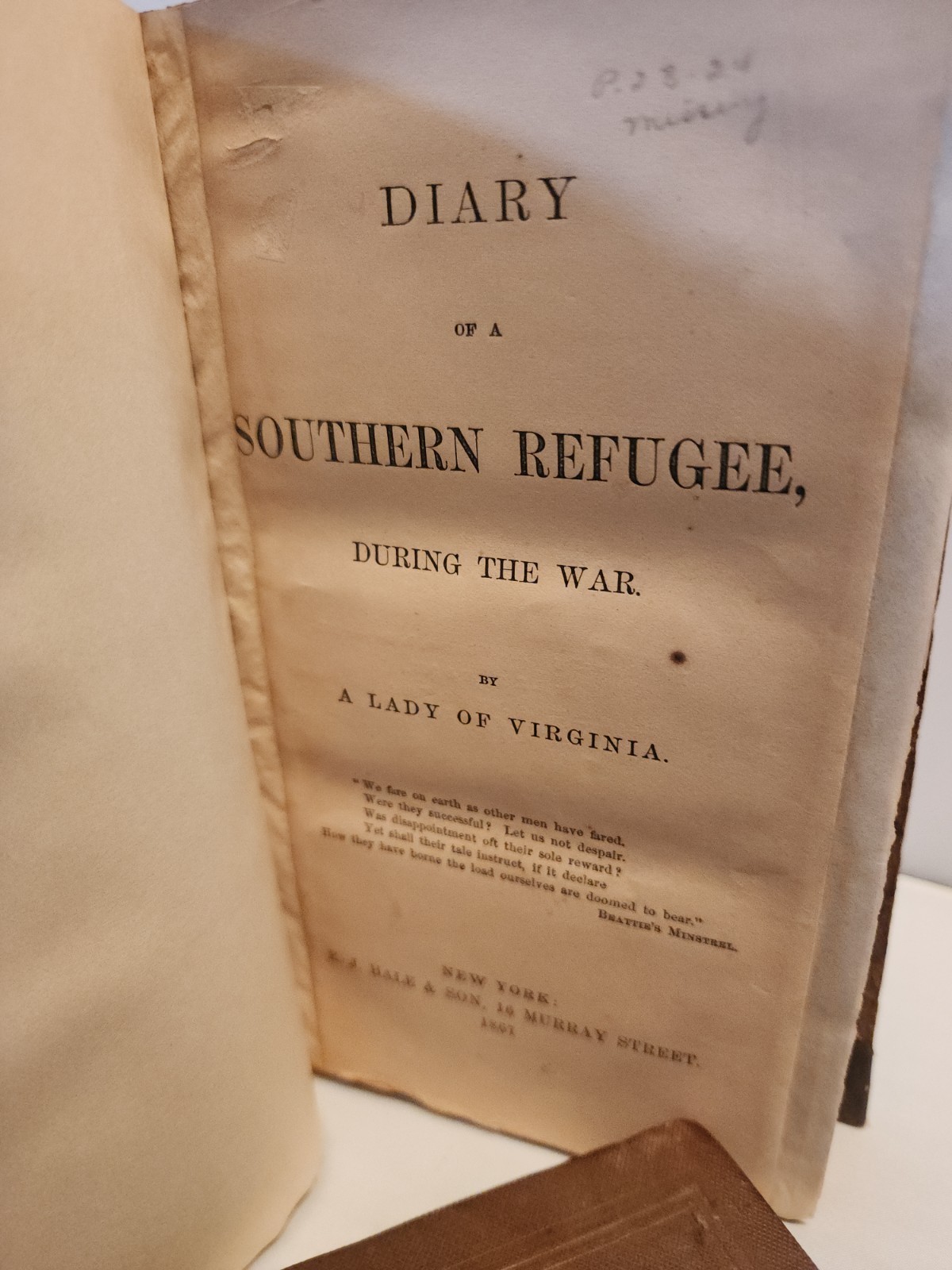 Diary of a Southern Refugee During the War, by a Lady of Virginia.