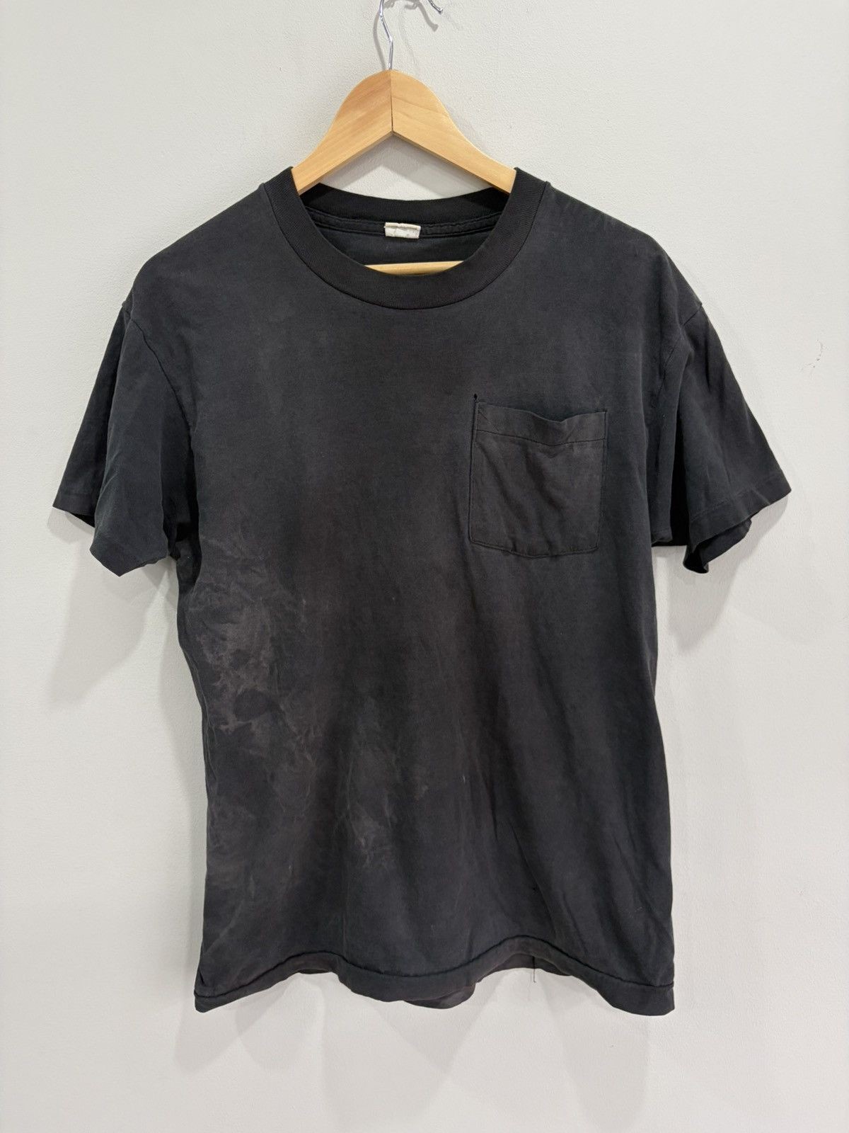 Vintage 90s Blank Tee Shirt Sun Faded single stitched grunge
