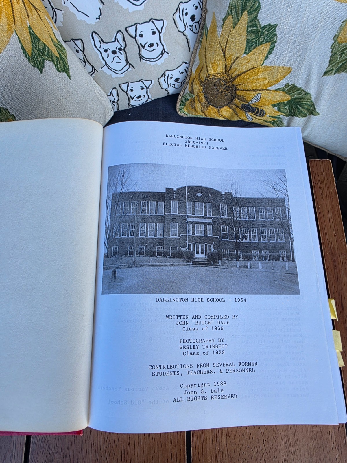 Darlington High School 1896-1971 History Book John 'Butch' Dale faculty students
