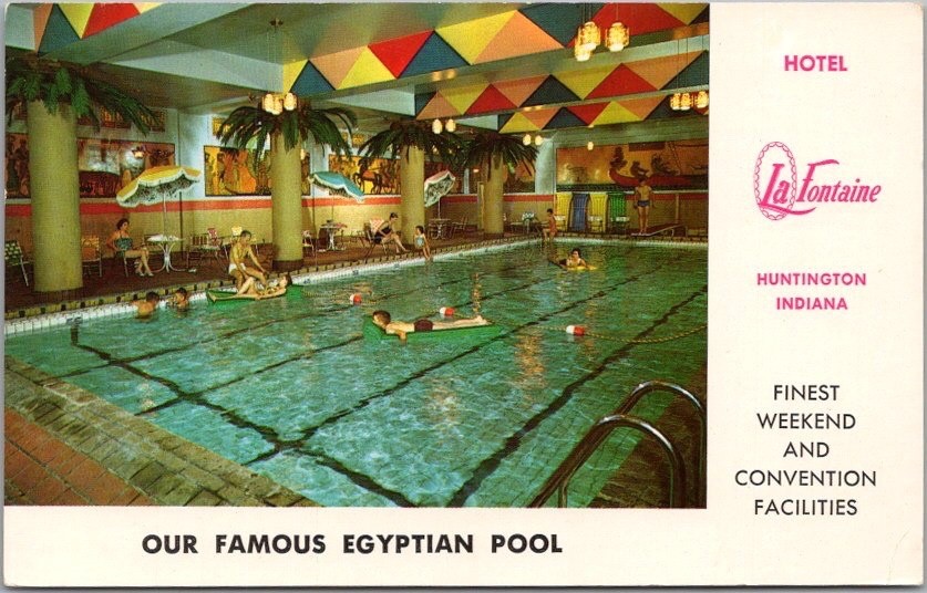 HUNTINGTON, Indiana Postcard HOTEL LA FONTAINE 
