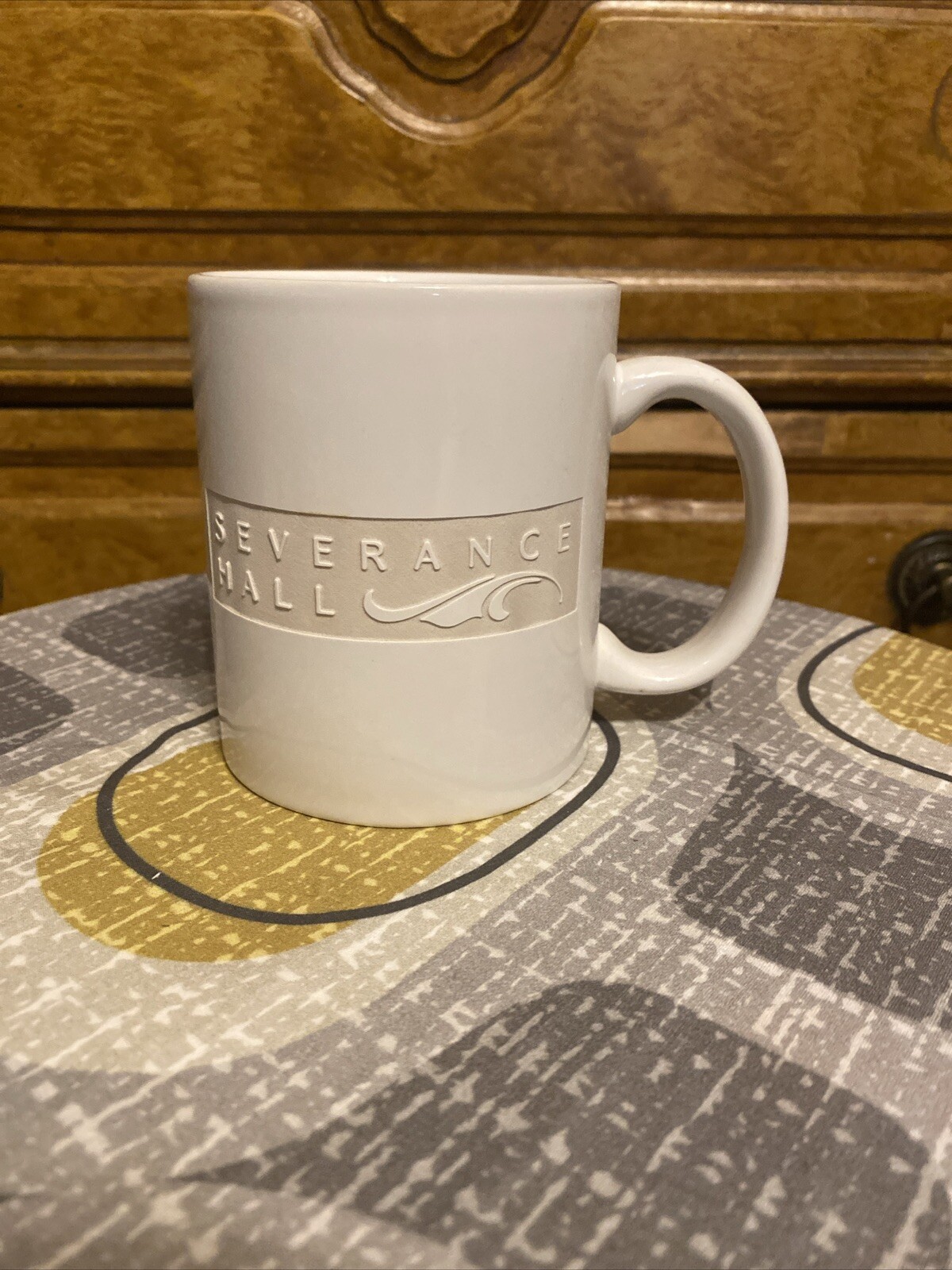 SEVERANCE HALL, CLEVELAND, OHIO SOUVENIR 12 OZ EMBOSSED LOGO SIGN MUG CUP SEVERANCE HALL, CLEVELAND, OHIO SOUVENIR 12 OZ EMBOSSED LOGO SIGN MUG CUP