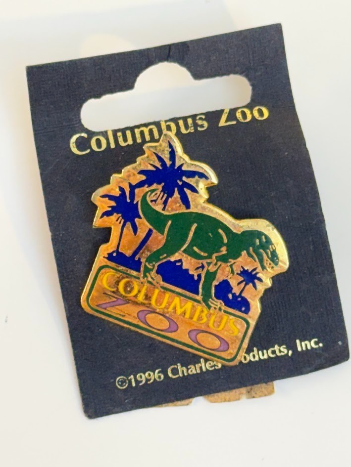 Vtg 1996 Columbus Zoo pin T-Rex Dinosaur Jurassic Era Amusement Park