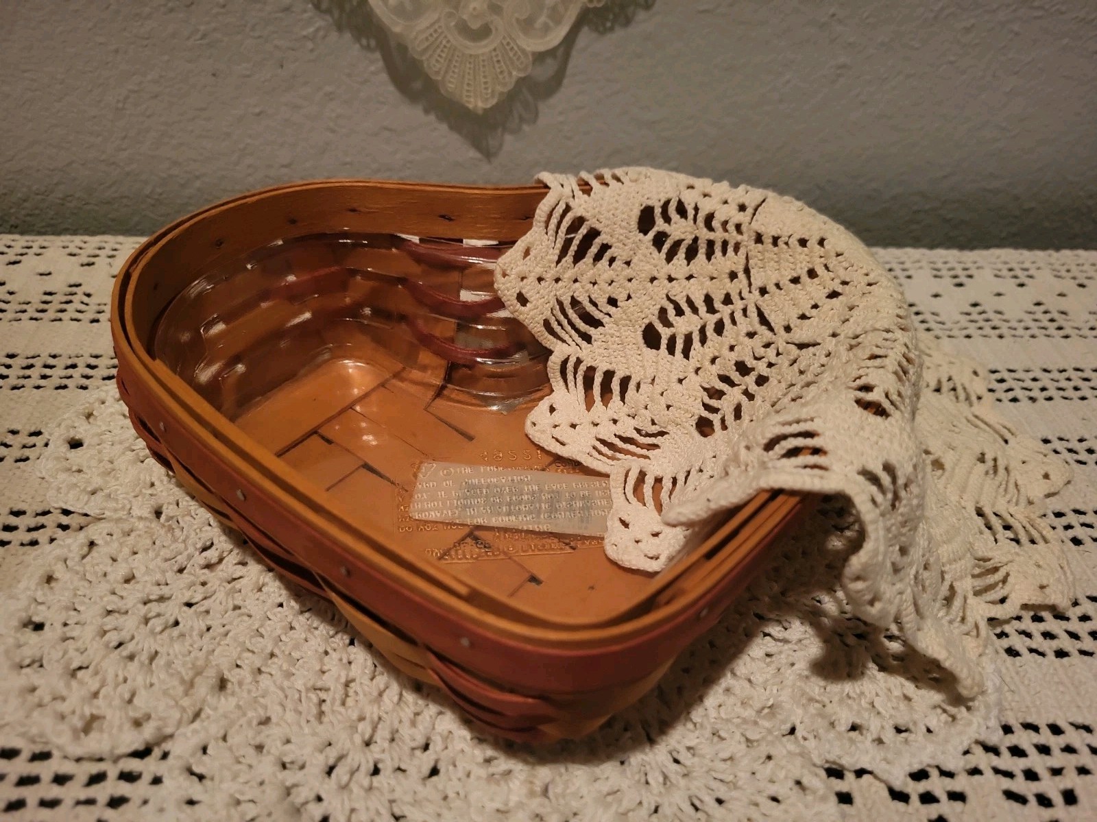VTG Longaberger 1999 Love Treasures Sweetheart Basket 13064 Basket Dollie READ