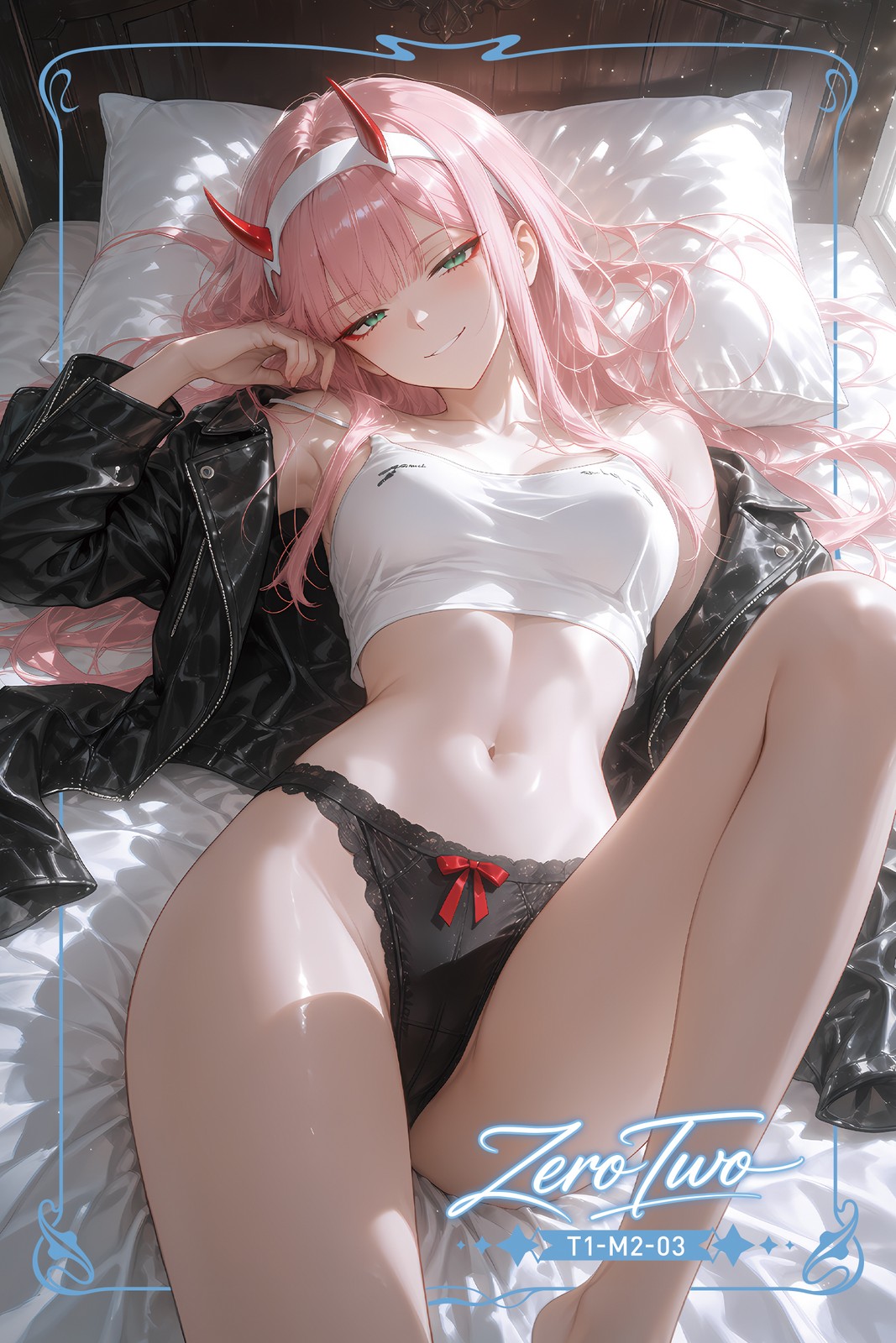 Zero Two Waifu Card Anime Girl Fanart Trading Collectible Card A5 With NFC VIDEO