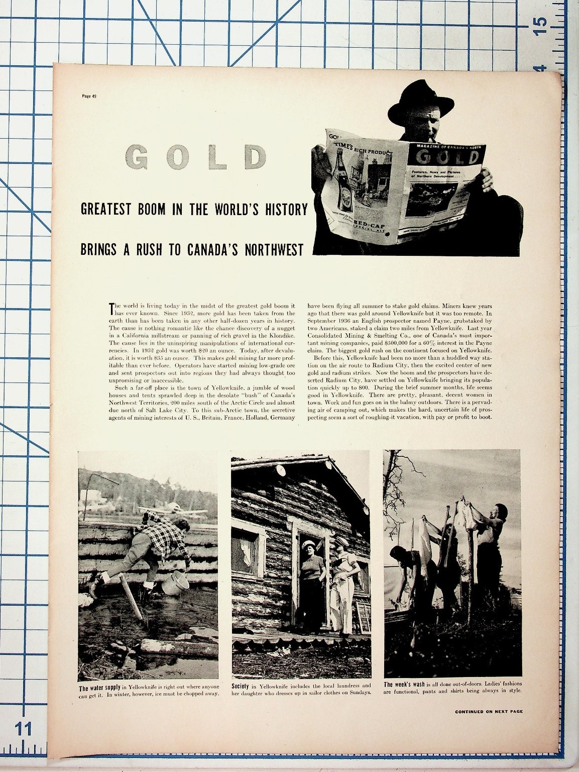 1930s Canada Yellowknife Gold Rush Magazine Article w/ Photos 1930s Canada Yellowknife Gold Rush Magazine Article w/ Photos