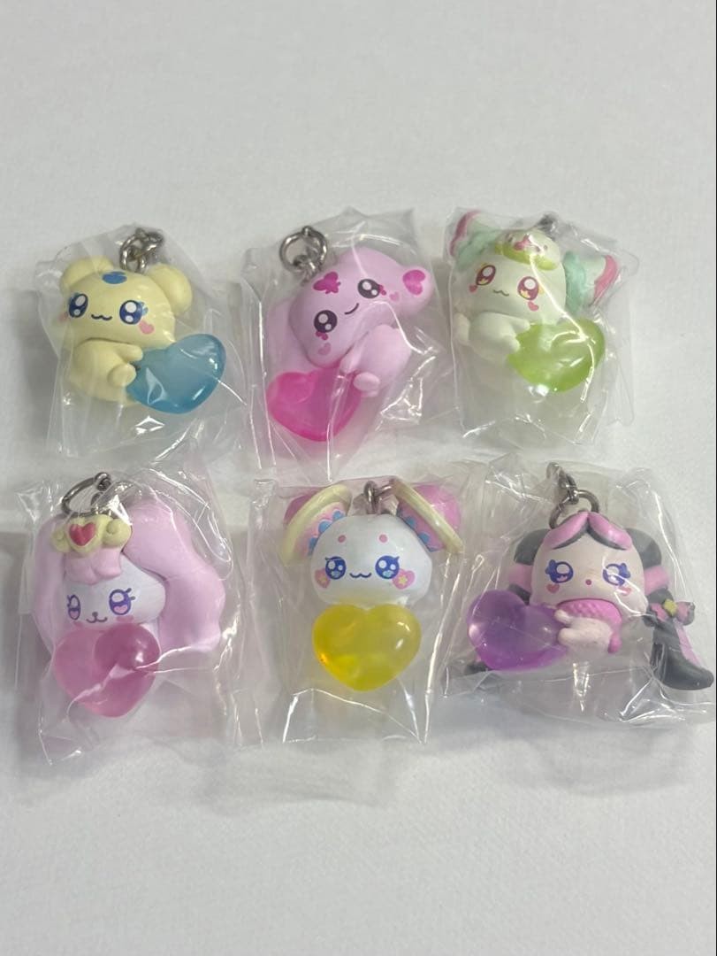 Petit Cure Heart Fairy Mejirushi 6 Charm Complete Set Unused Collectible 15+