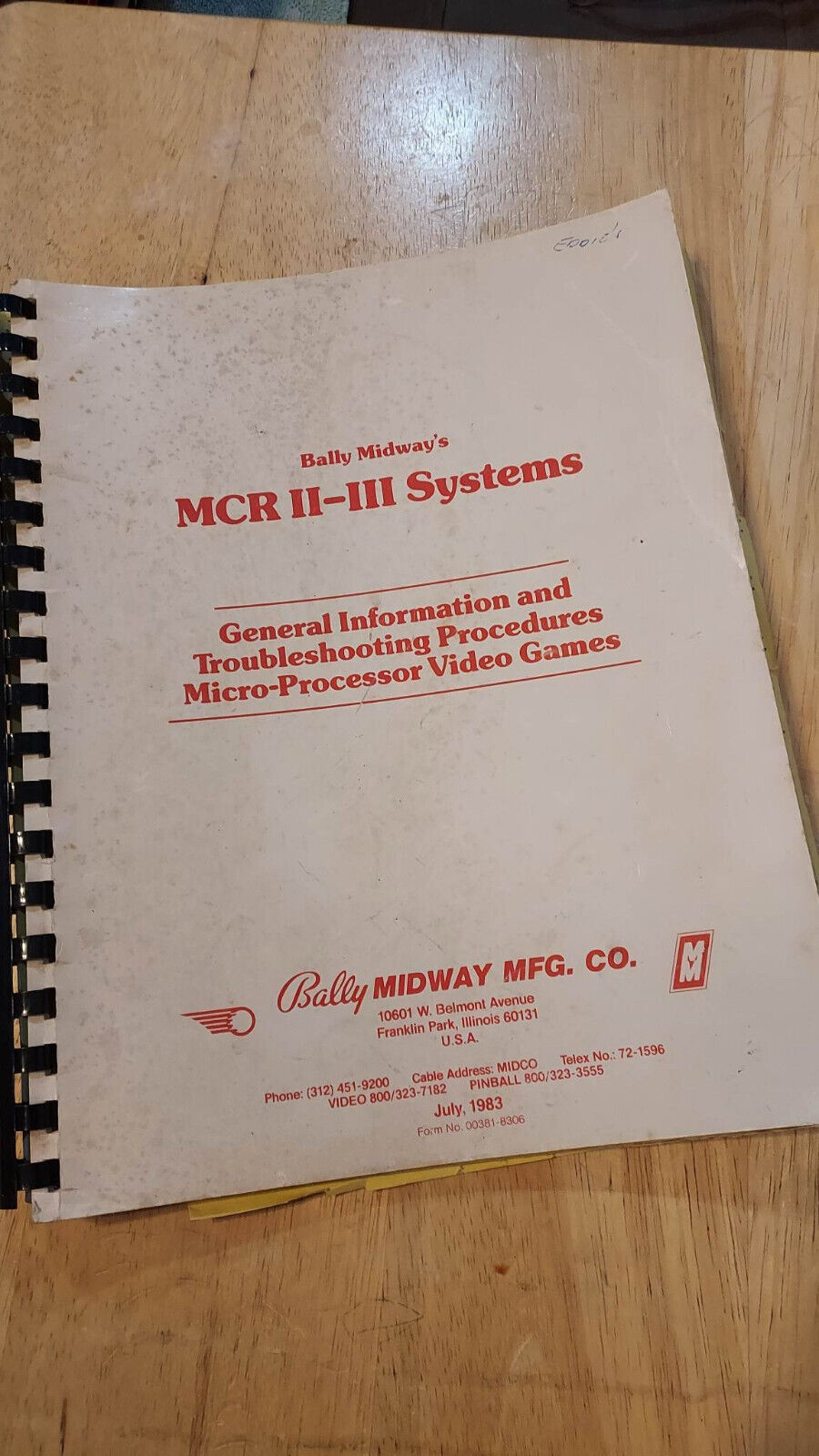 Bally Midway MCR II , III Systems  Manual & Schematics (thick)