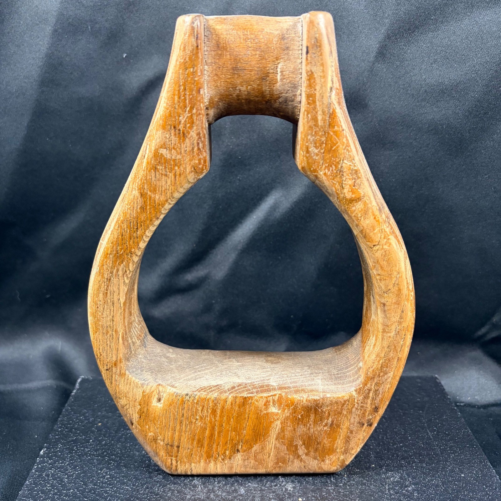Antique Bentwood Stirrup Hand Carved Wood Equestrian Western Folk Art Primitive