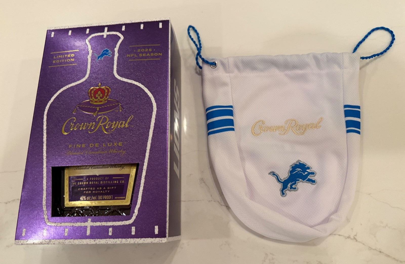 RETIRED CROWN ROYAL LIMITED EDITION COLLECTOR NEW 2025 NFL SEASON DETROIT LIONS
