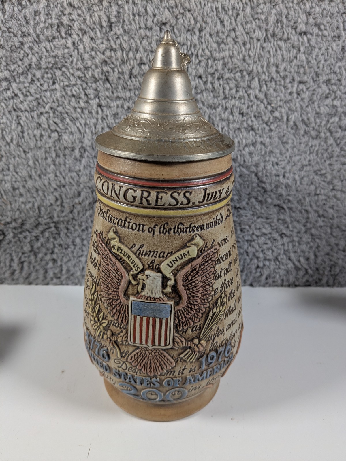 Anheuser Busch 1776-1976 Bicentennial Lidded German Beer Stein