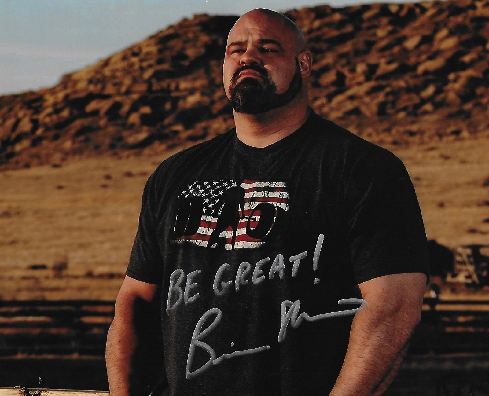 Brian Shaw auto/signed 8x10 photo Worlds Strongest's Man Legend RARE COA LOOK
