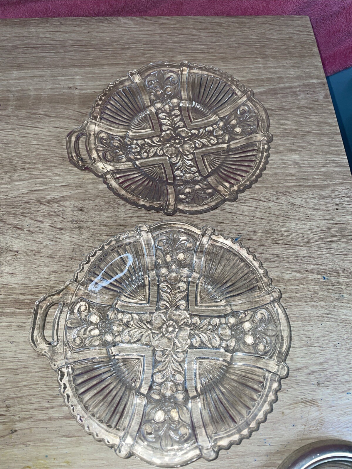 Vintage Wild Rose Pattern Cross Crystal Indiana Glass Depression Glass plate