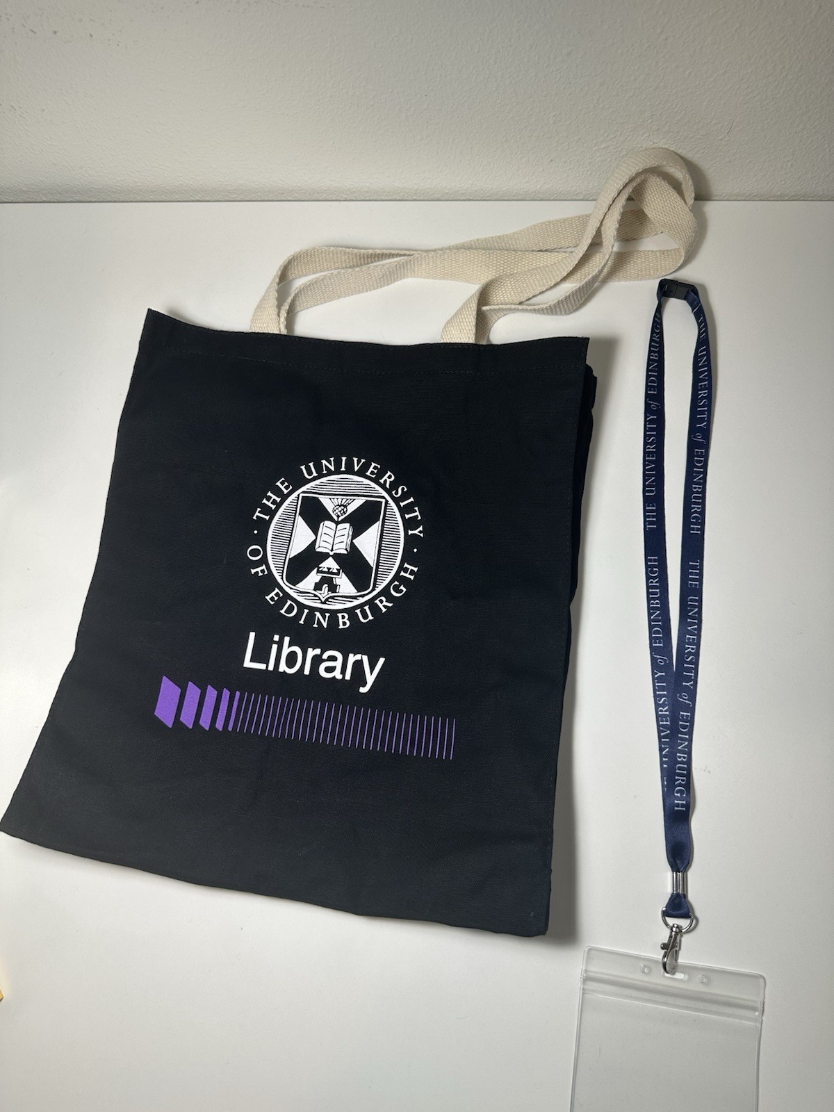 University of Edinburgh Library Tote Bag Lanyard ID Holder Campus Exclusive New