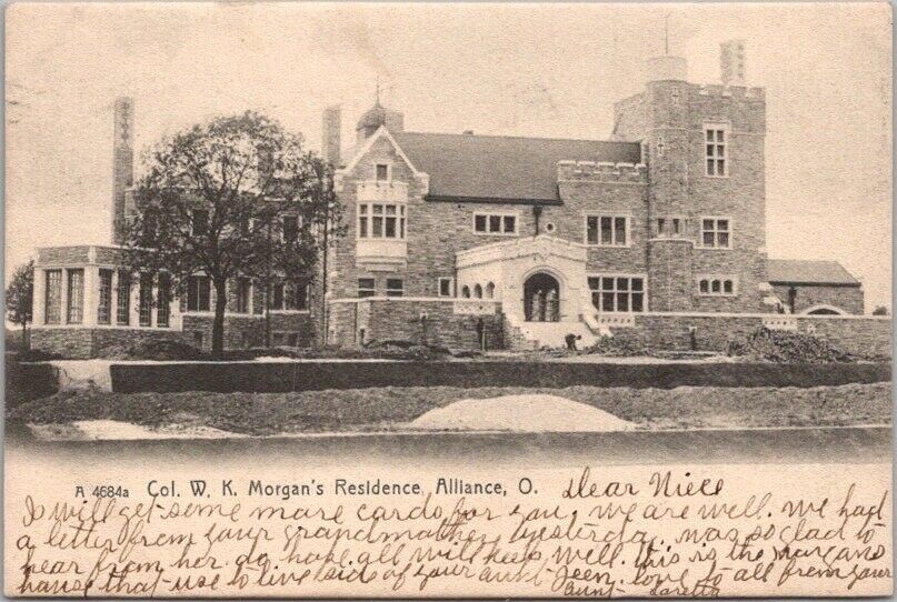 1907 ALLIANCE, Ohio Postcard 