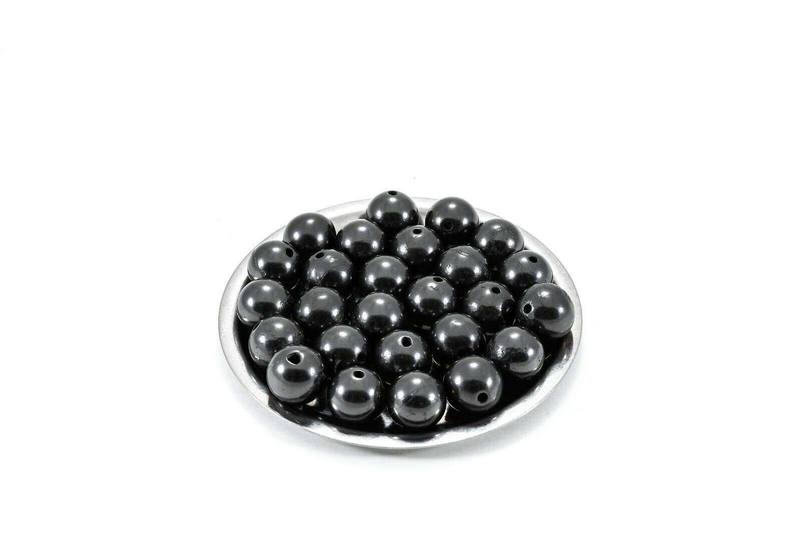 BIG Beads shungite 16 mm with hole polished 50pcs Karelia carbon content 45% EMF