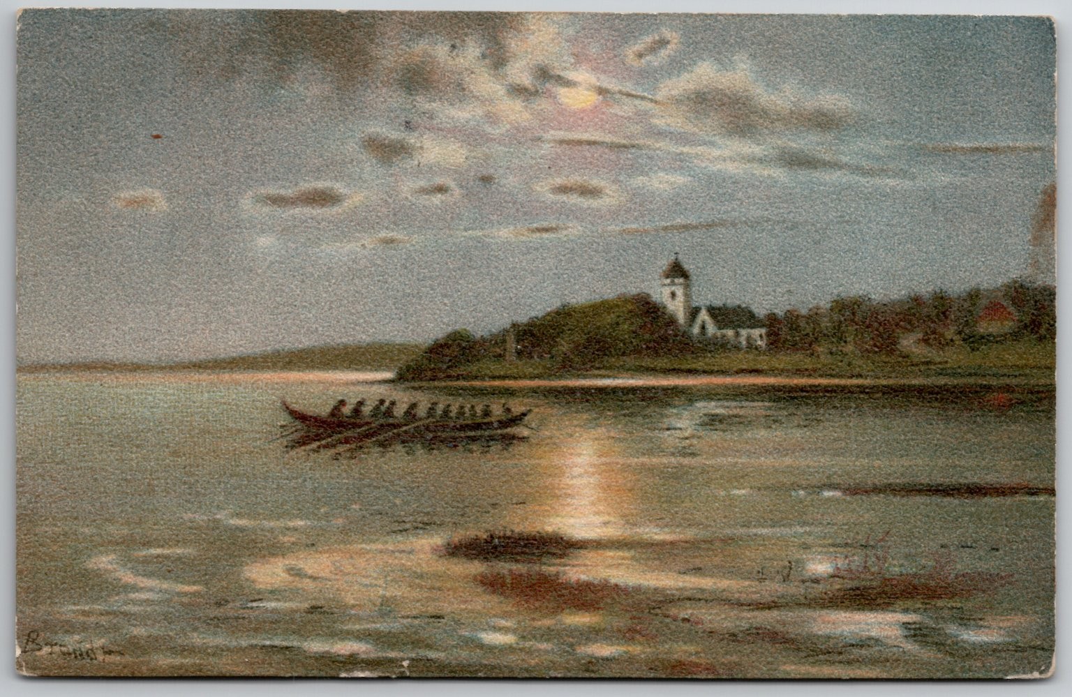 1908 Sweden Landscape Church Boat Bröms Art Postcard Polk PA Posted 1908 Sweden Landscape Church Boat Bröms Art Postcard Polk PA Posted