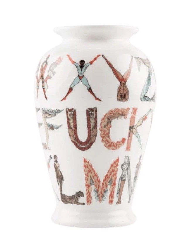 SUPREME Alphabet F-Word White Ceramic Printed Vase SS\'18 
