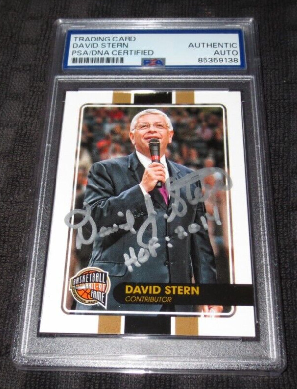 David Stern dec 84-2014 NBA Basketball Commissioner card signed autographed PSA