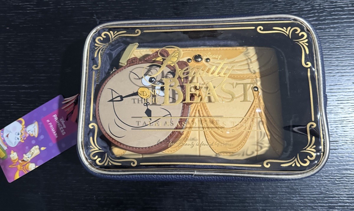 Disney Beauty And The Beast 3 Piece Cosmetic/ Makeup Bag Set *Primark* NEW