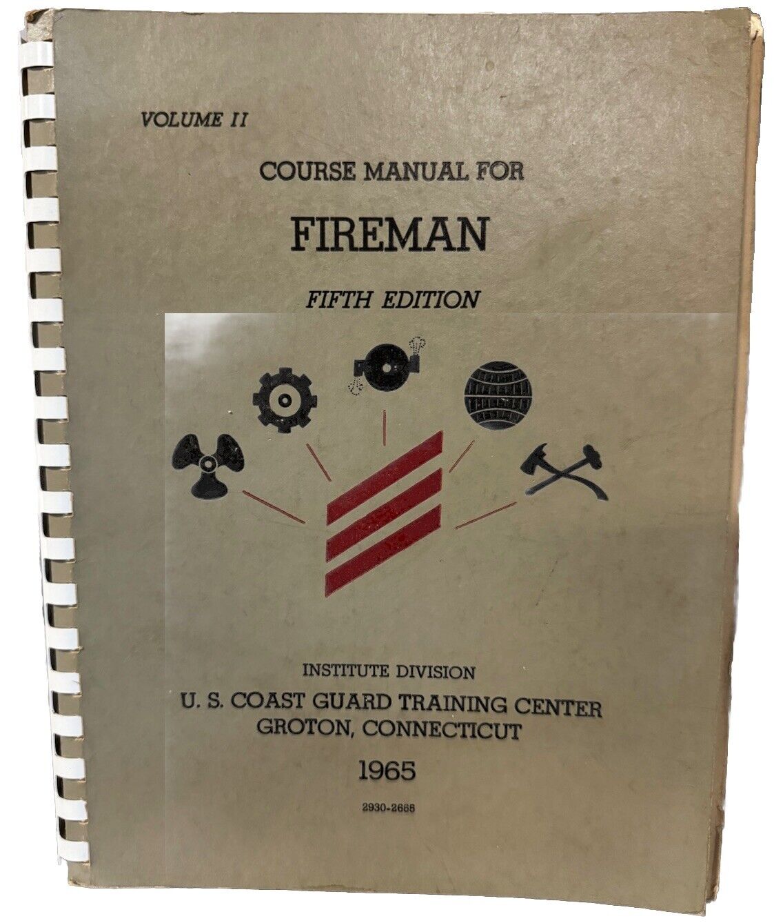 1965 U.S. Coast Guard Training Center Course Manual For Fireman Volume 2