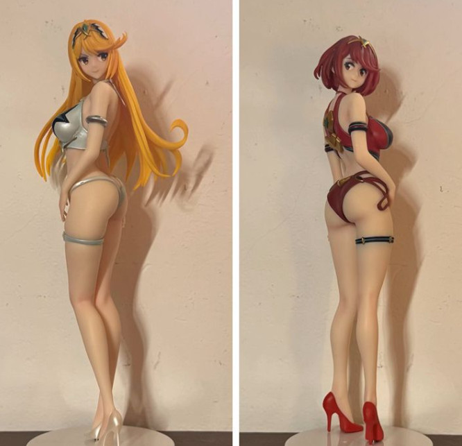 2/set Anime Xenoblade Chronicles Swimsuit Mythra&Pyra PVC  Figure New No Box