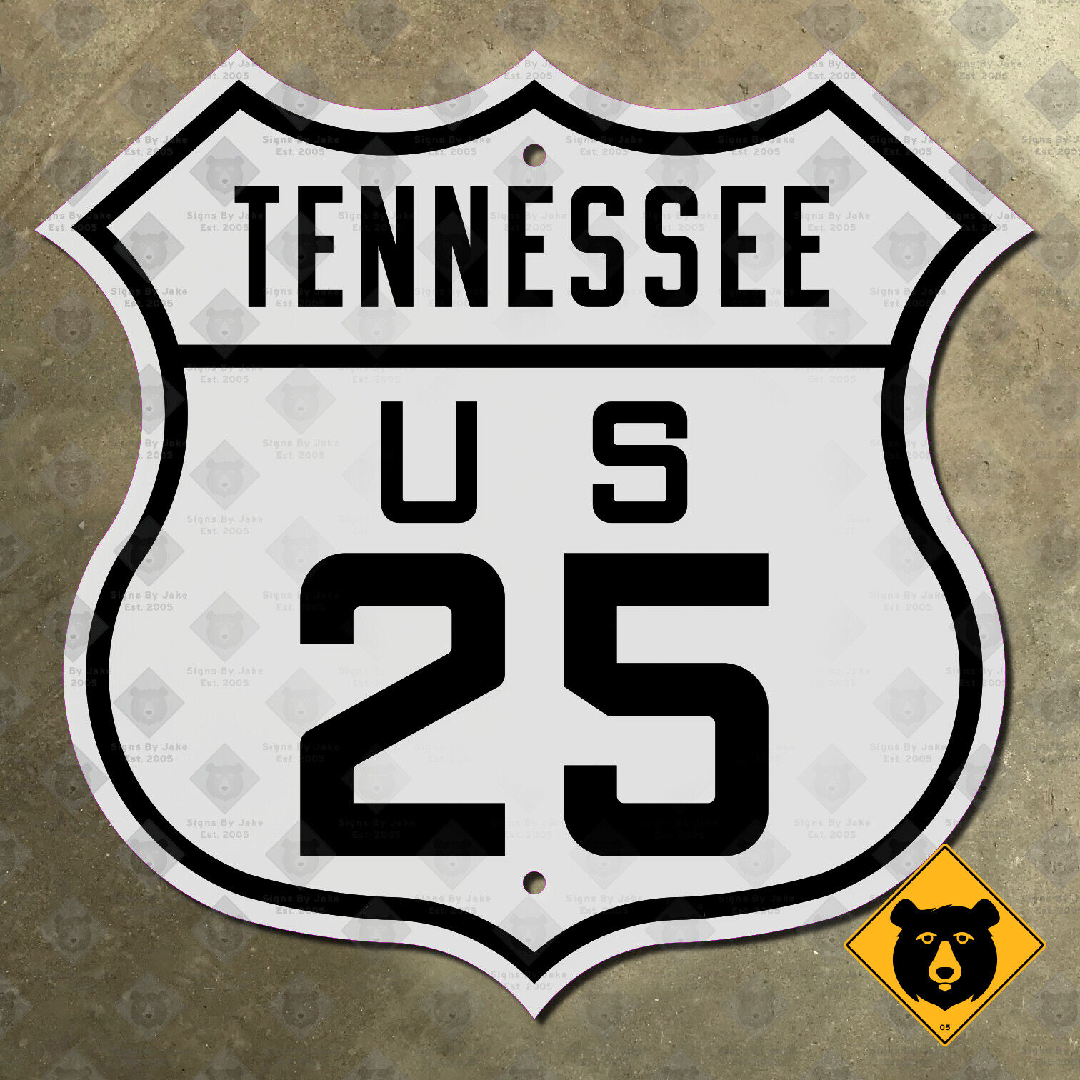 Tennessee US Route 25 highway marker road sign Cherokee National Forest 24x24