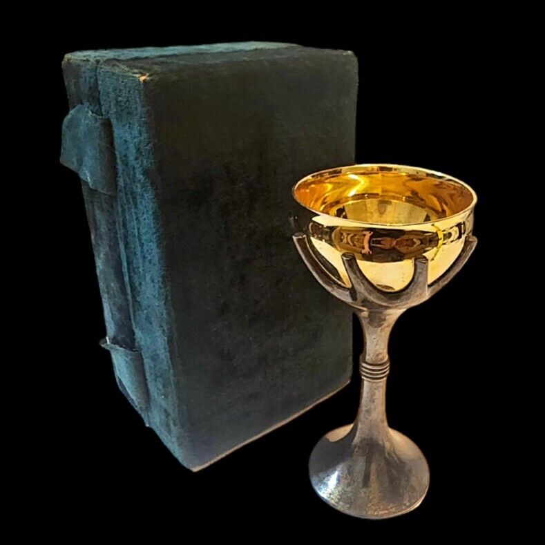 Jacob Rosenthal Sandra Kravitz Tree of Life Gold Plated Kiddush Cup Original Box