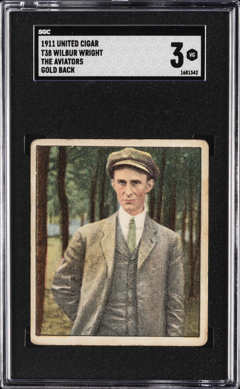 1911 UNITED CIGAR THE AVIATORS - GOLD BACK #T38 WILBUR WRIGHT SGC 3