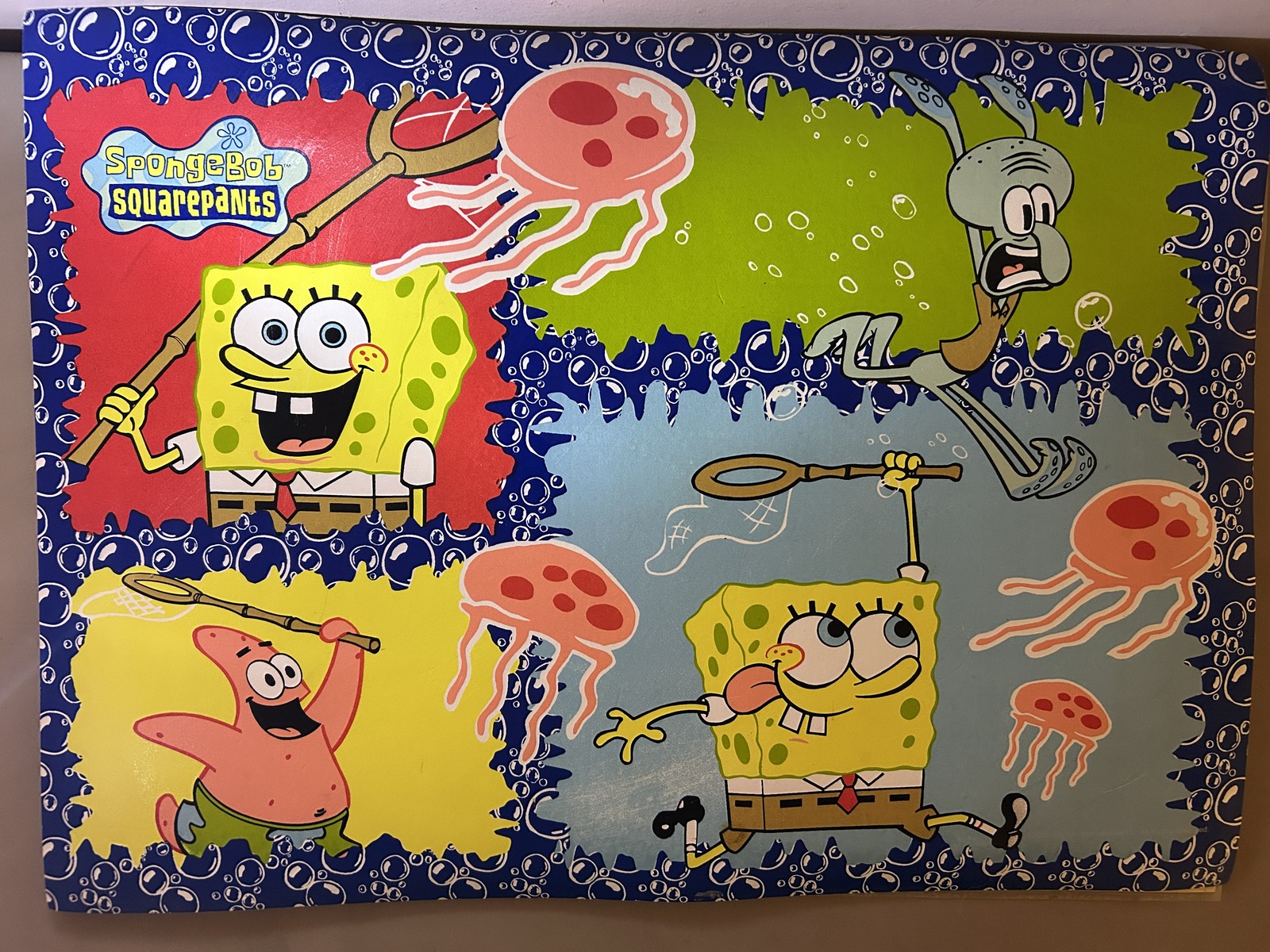 Vintage SpongeBob SquarePants Jellyfishing Placemat Patrick Squidward 18 Vintage SpongeBob SquarePants Jellyfishing Placemat Patrick Squidward 18