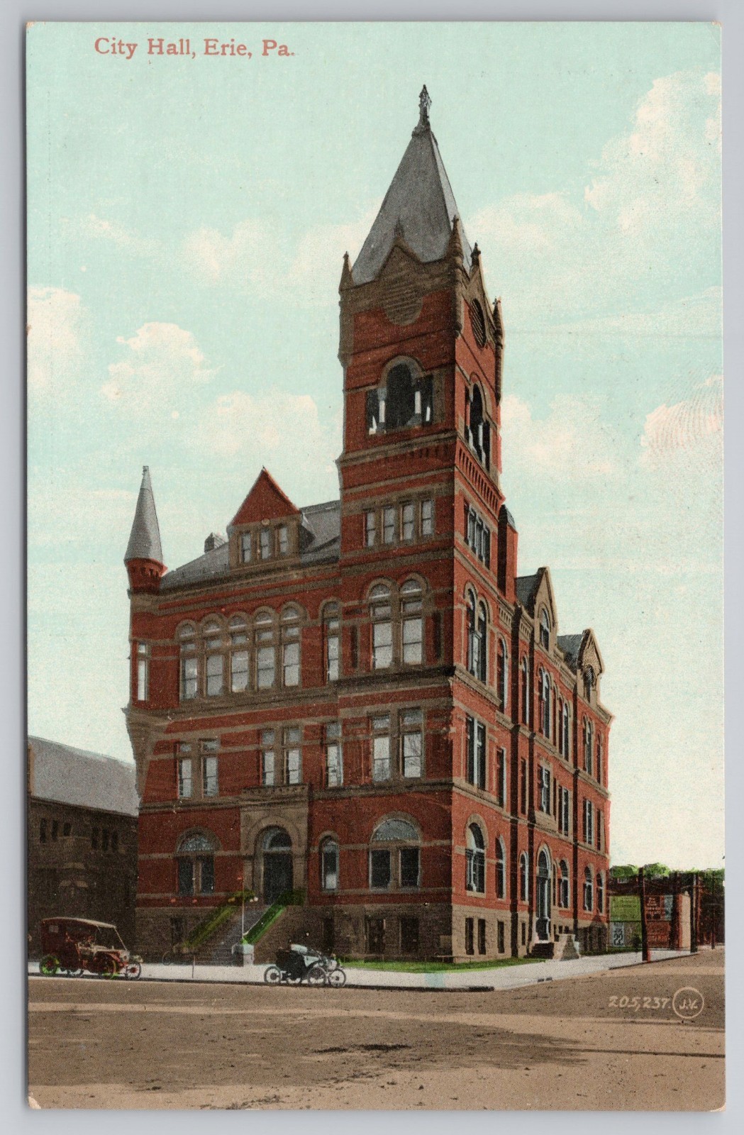 Erie PA Pennsylvania City Hall c1910 Old Cars street Scene Erie PA Pennsylvania City Hall c1910 Old Cars street Scene