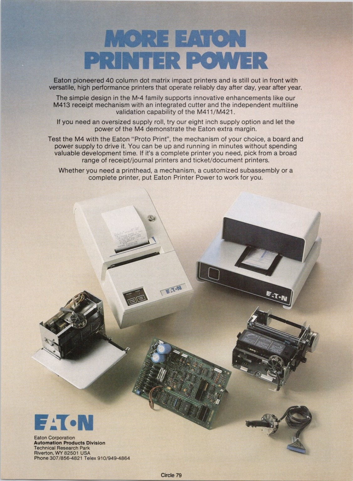 Eaton Printer Power Vintage 1980s Magazine Ad Dot Matrix Impact Printer M413