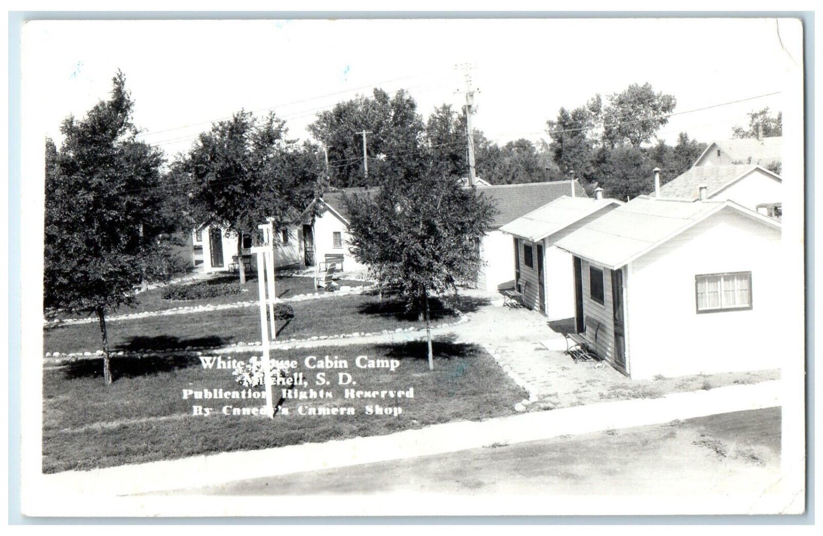 c1950's White House Cabin Camp Mitchell South Dakota SD RPPC Photo Postcard