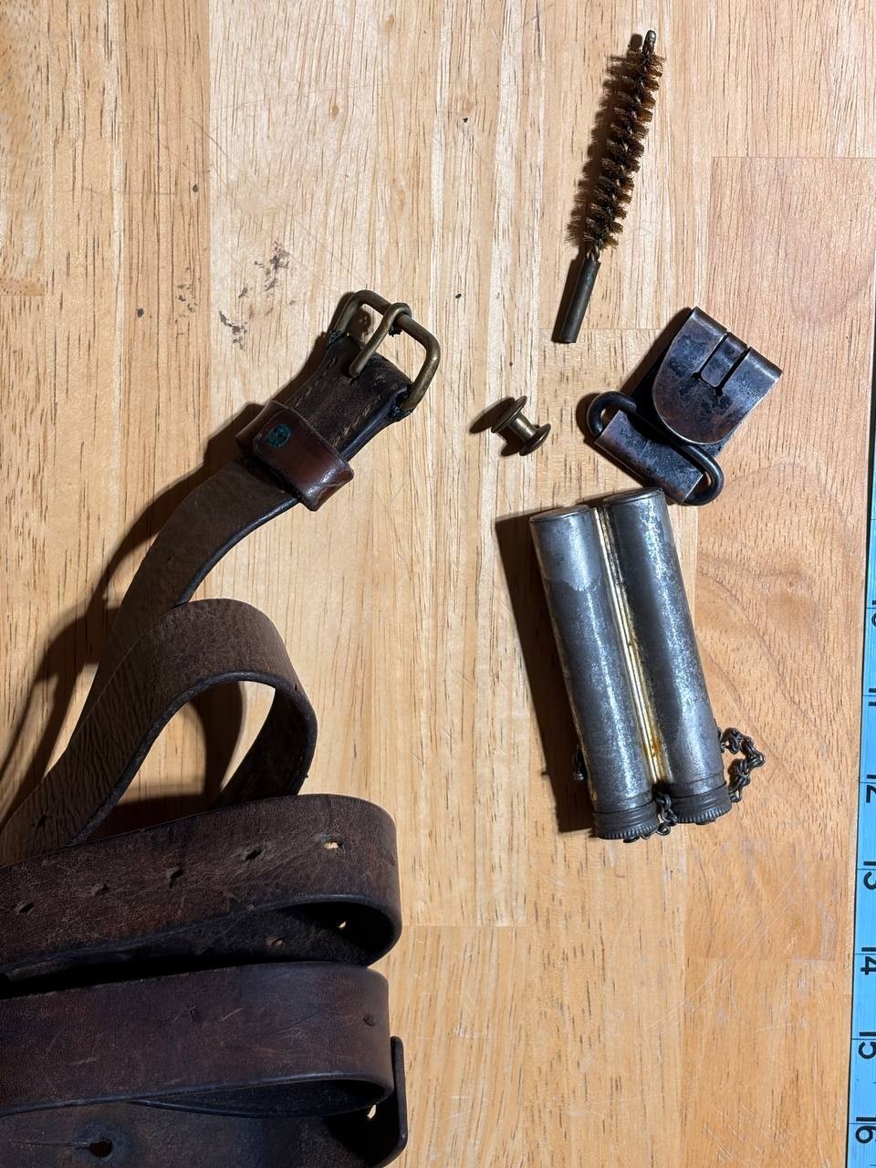 Vintage Swiss Military Leather Rifle Sling Cleaning Accessory Lot Original