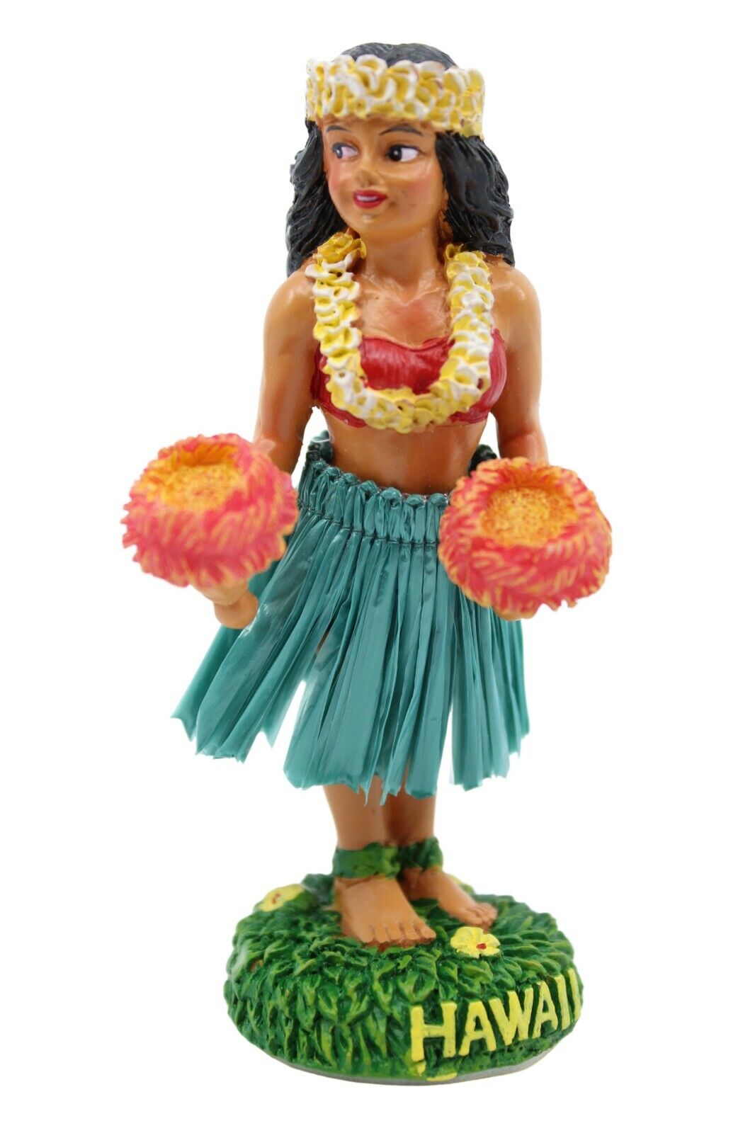 Hawaiian Hula Lady w/ \'Uli\'uli Mini Dashboard Doll -4\
