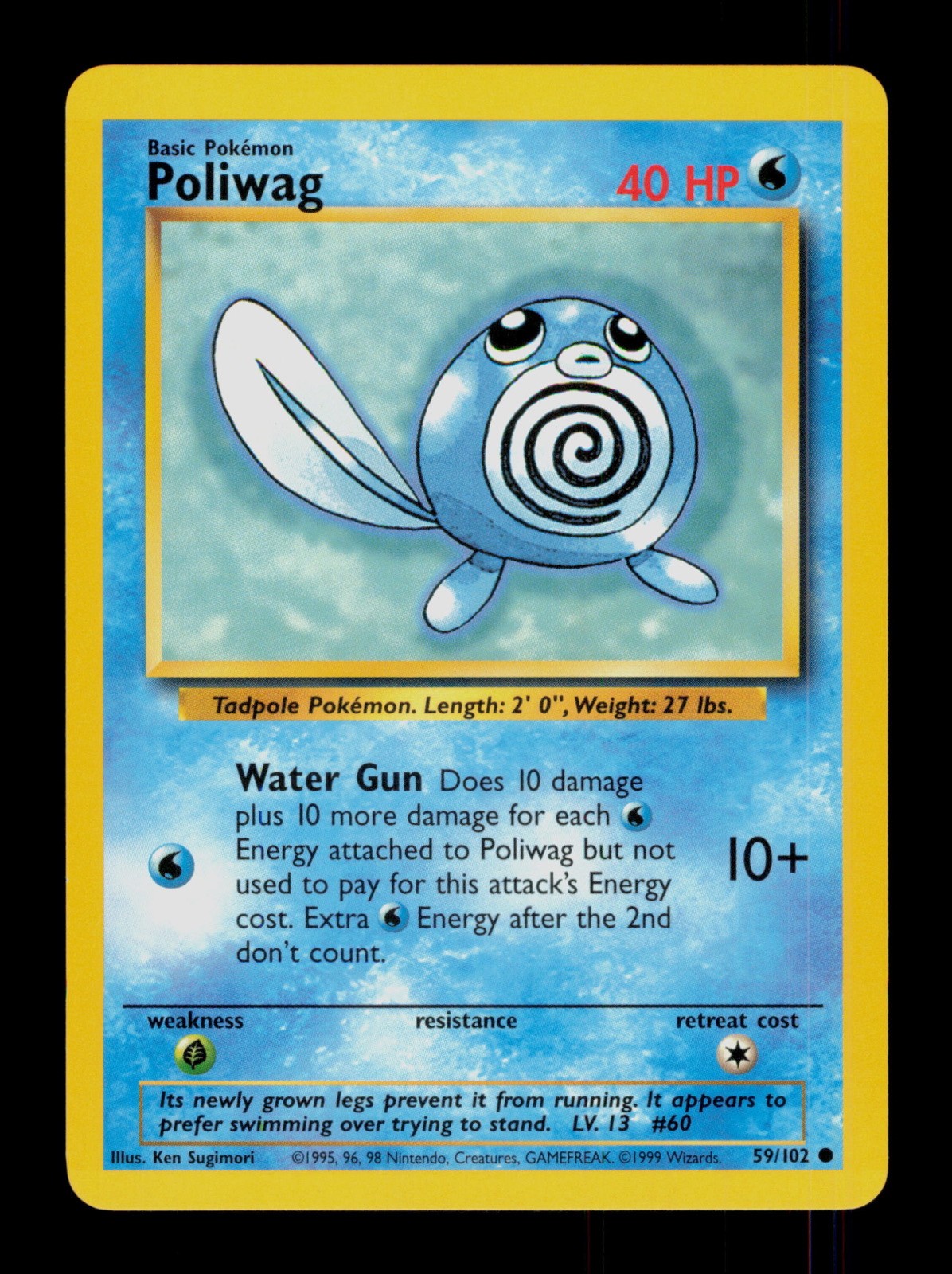 Poliwag 59/102 Pokemon Base Set Trading Card TCG Poliwag 59/102 Pokemon Base Set Trading Card TCG