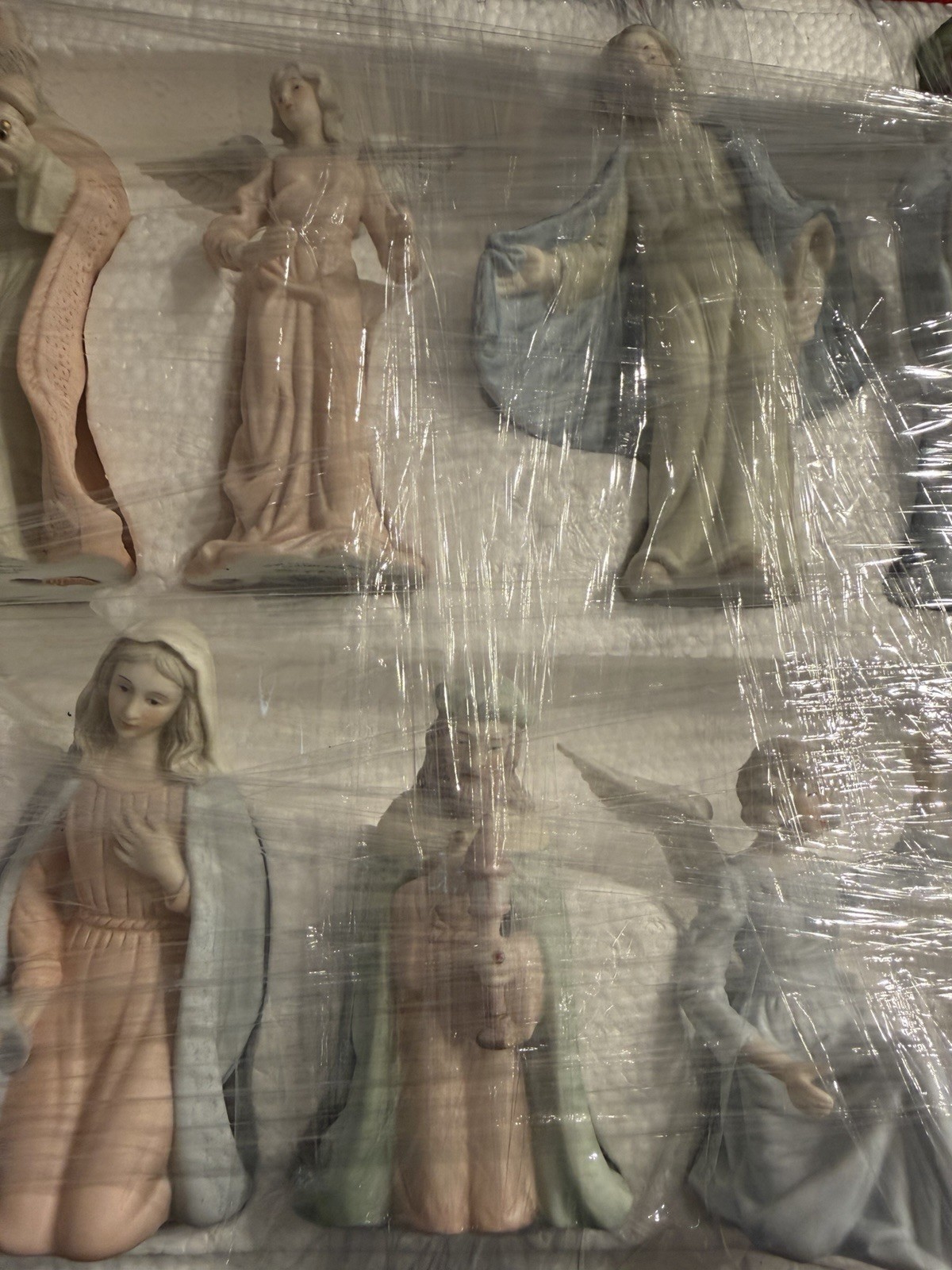 Lefton The Christopher Collection Full 9 Piece Nativity Christmas Set Vtg 1983