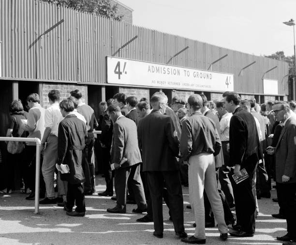 Chelsea Fans Outside Stamford Bridge 1964 Historic Old Photo
