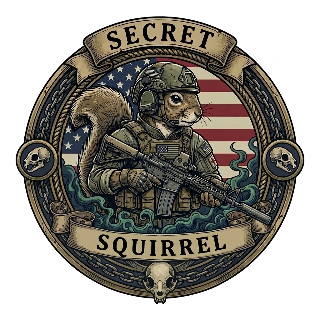 Secret Squirrel Covert Ops Armed Forces Unit Premium Military Graphics 4\