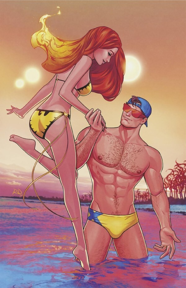 MARVEL SWIMSUIT SPECIAL FRIENDS FOES & RIVALS #1 RUSSELL DAUTERMAN RATIO 1:50