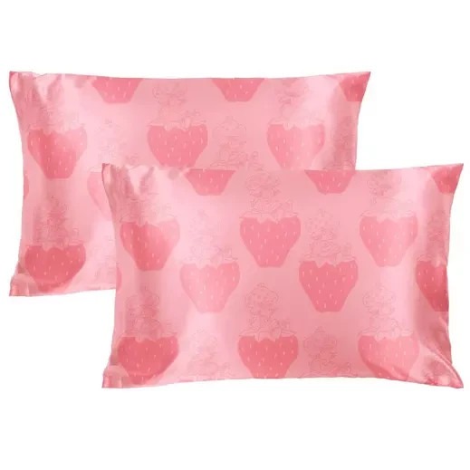 NWT Strawberry Shortcake 2 Pk Reversible SATIN Pillowcases 20 X 30