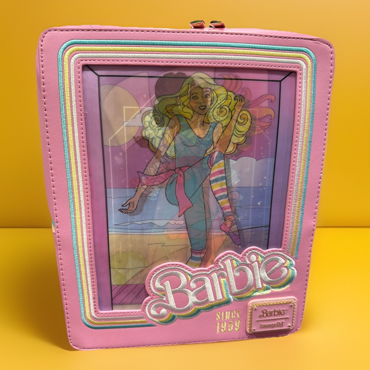 NWT Loungefly Hard Tag Barbie 65th Anniv. Lenticular Mini Backpack Christmas 12”
