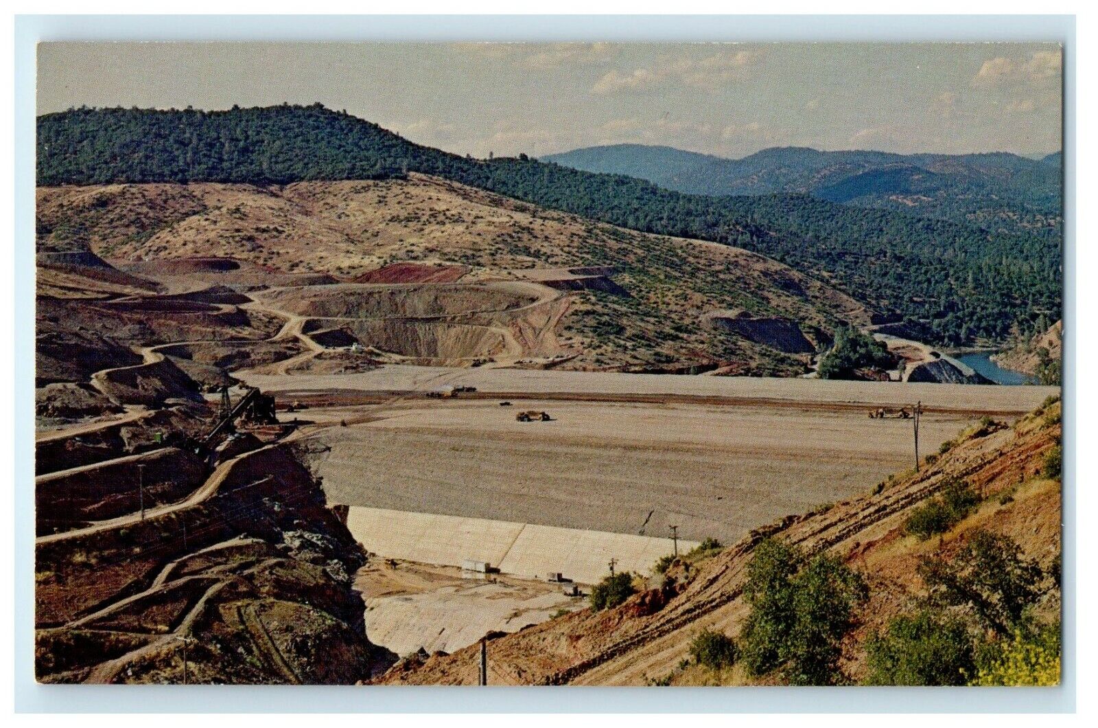 c1960's Bird's Eye View Of Oroville Dam California CA Unposted Vintage Postcard