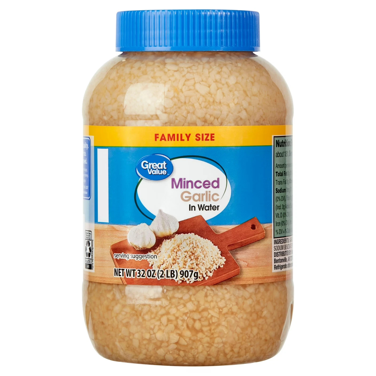 Great Value Family Size Minced Garlic in Water, 32 oz Jar Great Value Family Size Minced Garlic in Water, 32 oz Jar