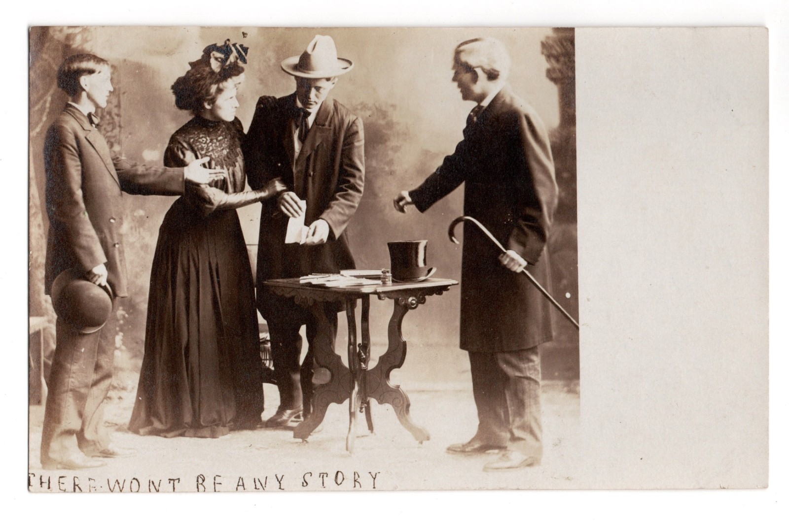 There Won’t Be Any Story Acting Theater? Play? RPPC Real Photo Postcard Unposted